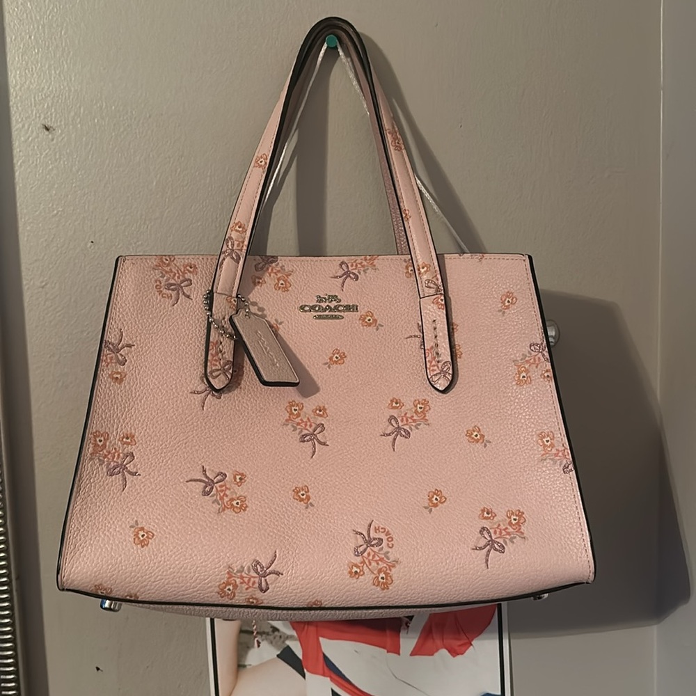 Coach floral bow bag